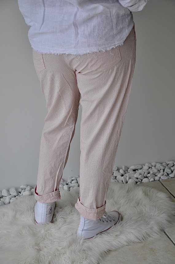 Pantalon Olivia Rayé Rose