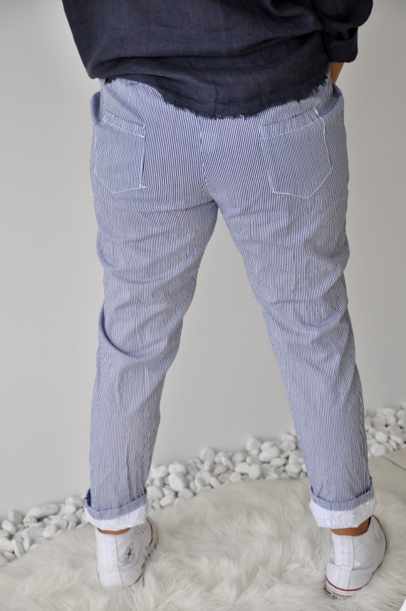 Pantalon Olivia Rayé Bleu