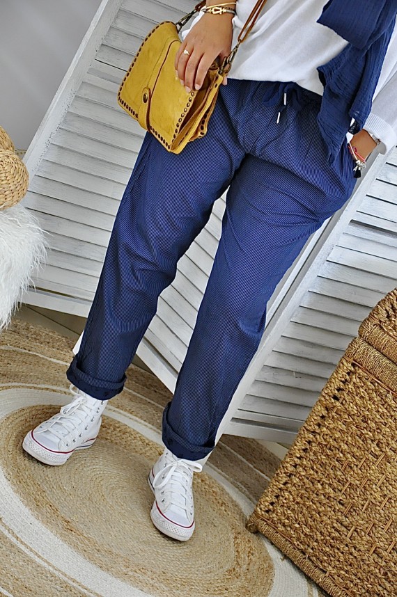 Pants Olivia Striped Navy Blue