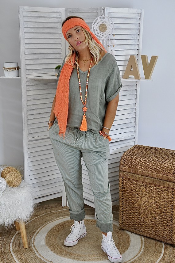 Pants Olivia Striped Kaki