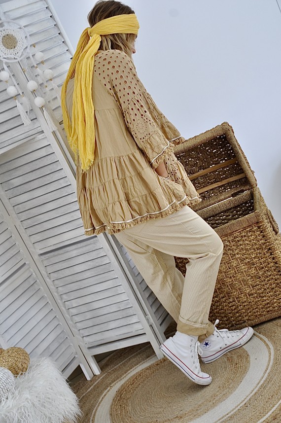 Pants Olivia Striped Camel