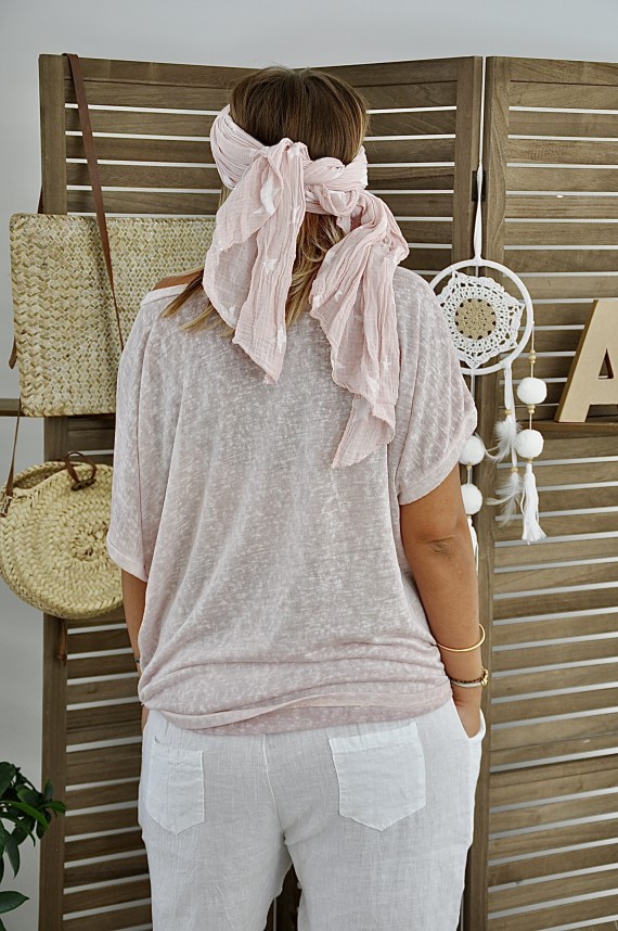 Foulard Stars Rose Poudré