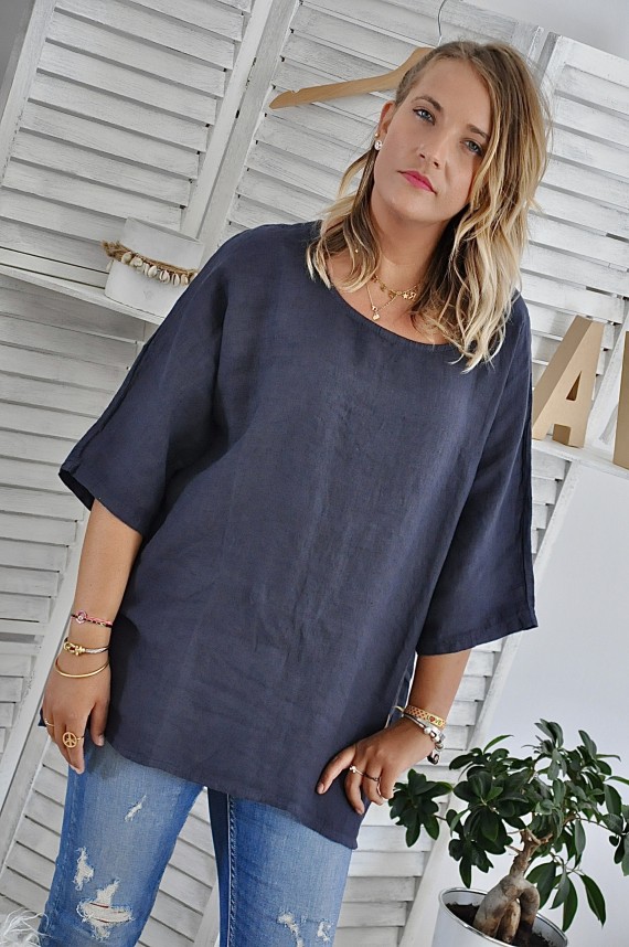 Tee-shirt Amanda Lin Bleu Marine