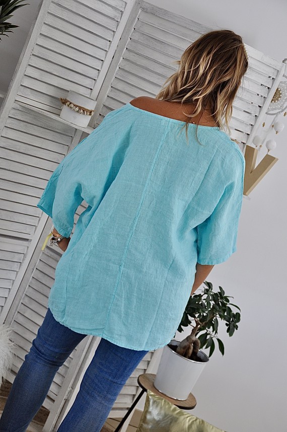 Tee-shirt Amanda Lin Turquoise