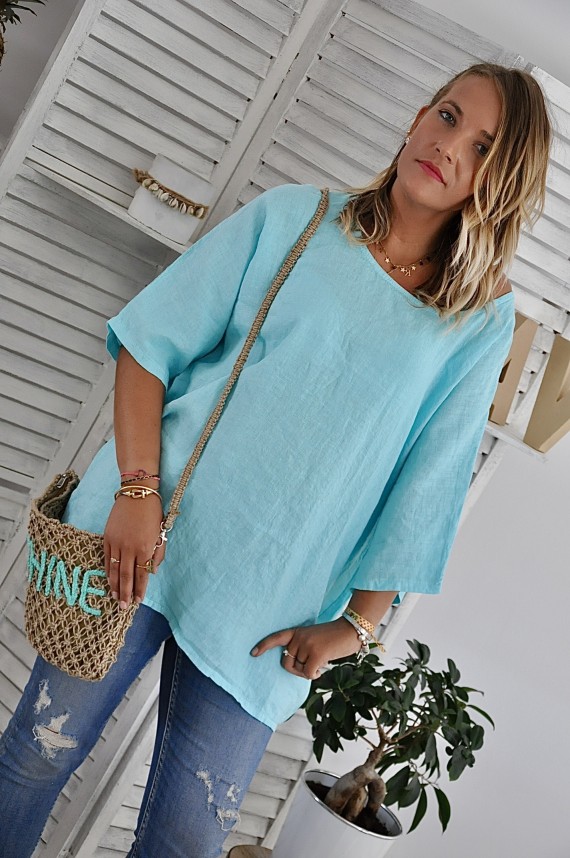 Tee-shirt Amanda Lin Turquoise