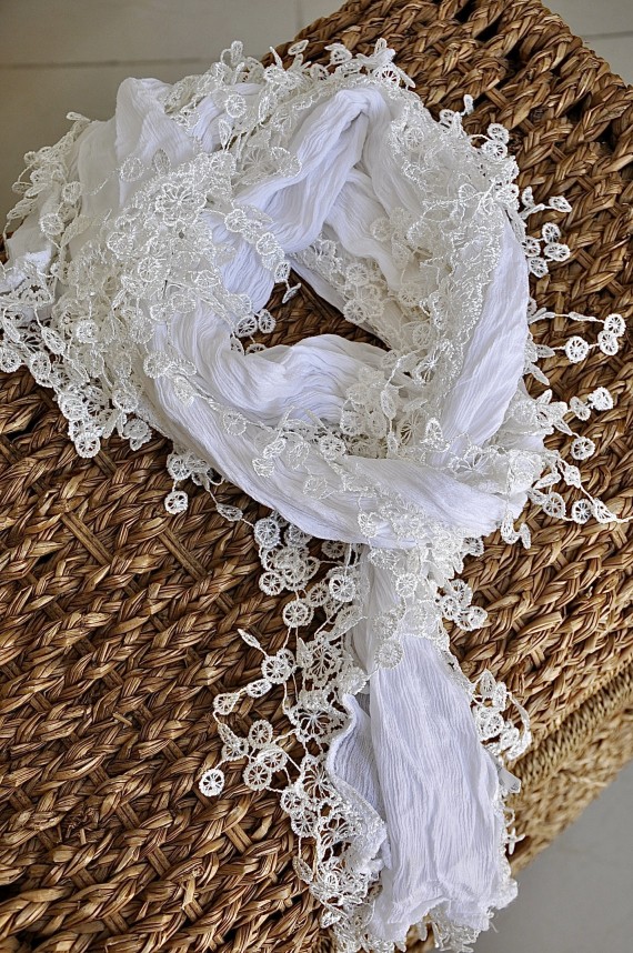 Scarf Dentelle White