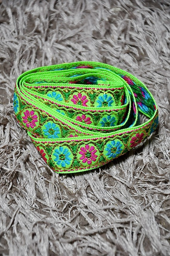 Fluo Big Flowers Turquoise Ankle Bracelet