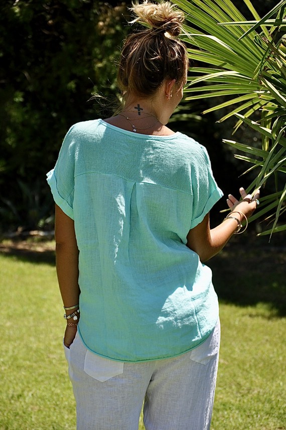 Tee-shirt Romane Turquoise