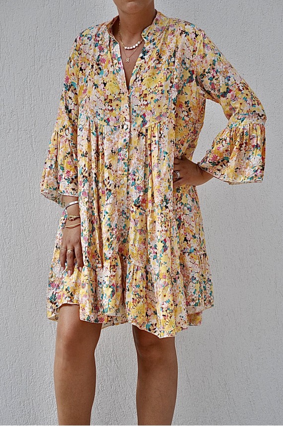 Robe Girly Flowers Jaune
