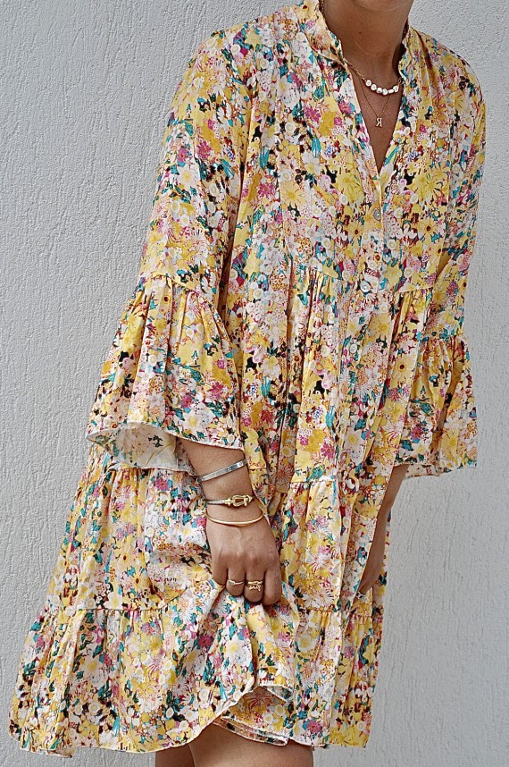 Robe Girly Flowers Jaune