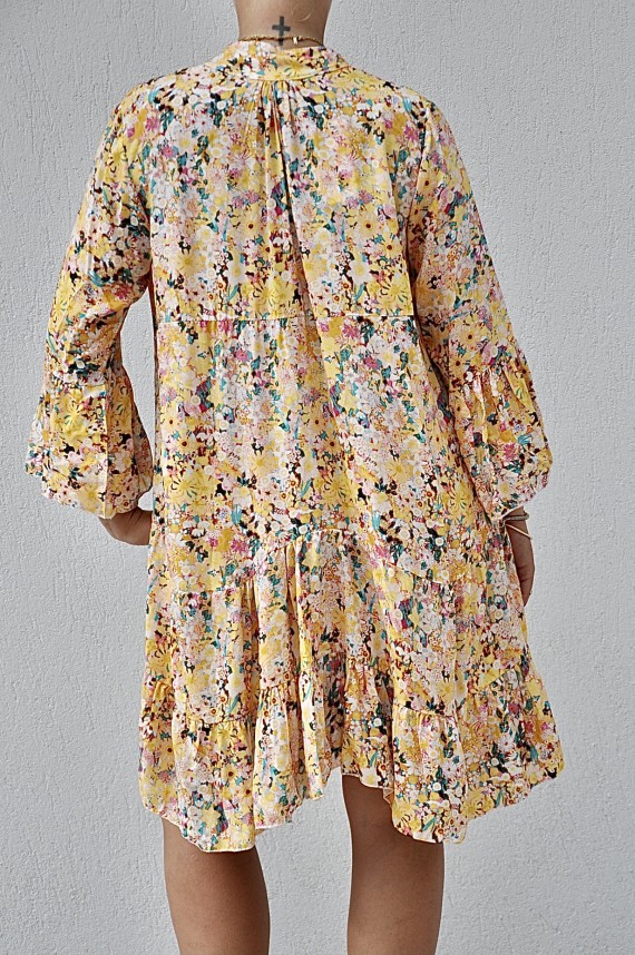 Robe Girly Flowers Jaune