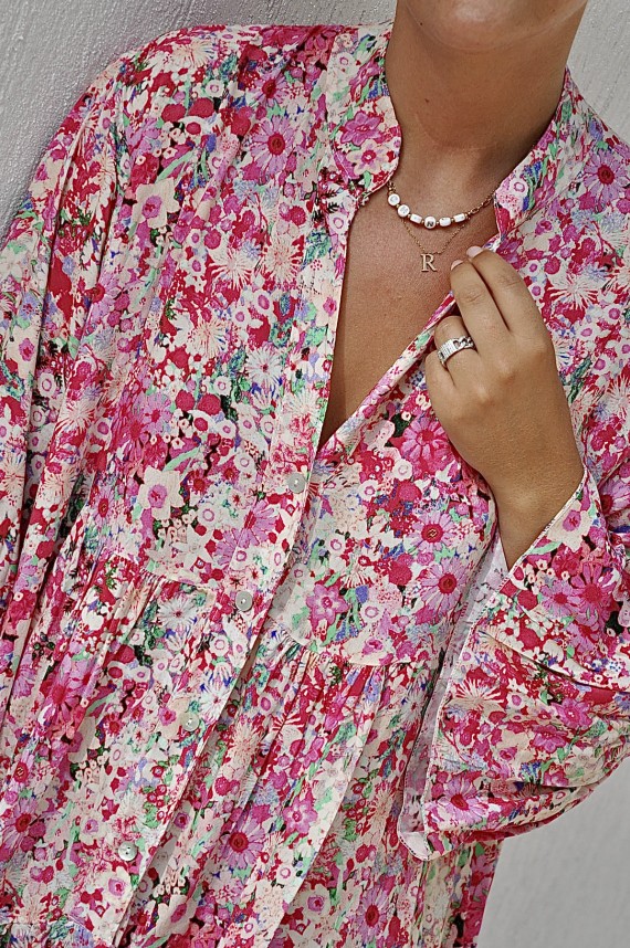 Robe Girly Flowers Fuchsia