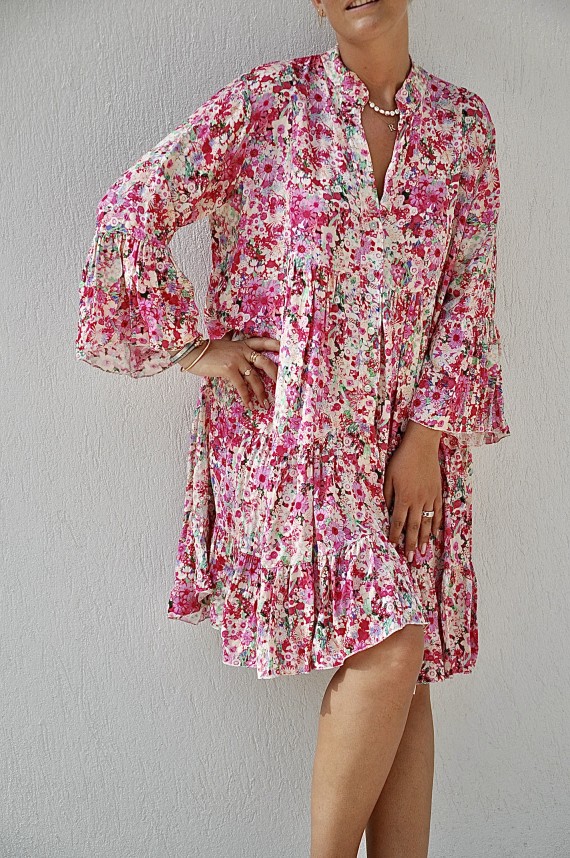 Robe Girly Flowers Fuchsia