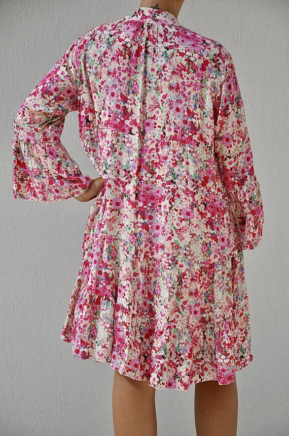 Robe Girly Flowers Fuchsia